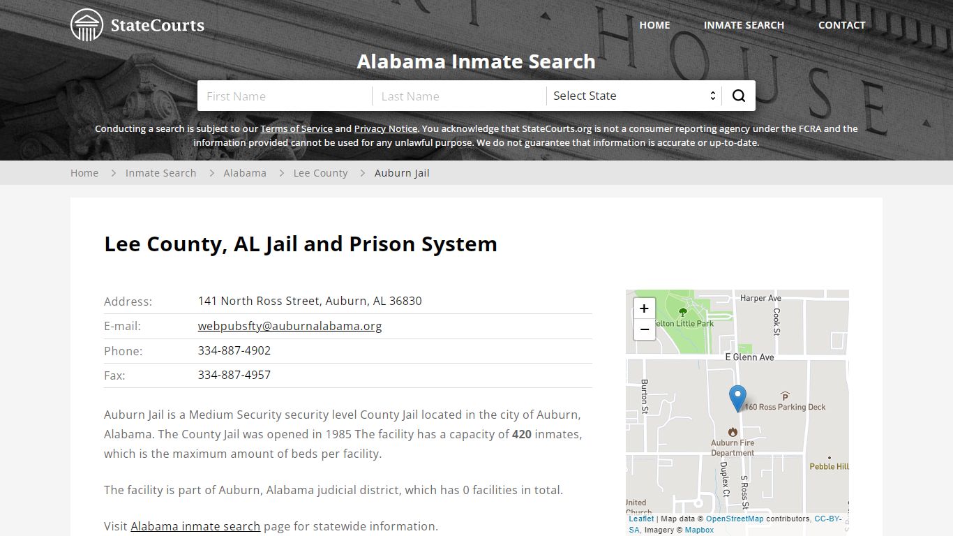 Auburn Jail Inmate Records Search, Alabama - StateCourts