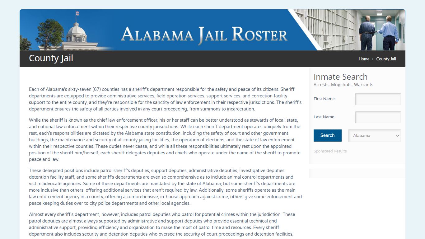 County Jail | Alabama Jail Inmate Search